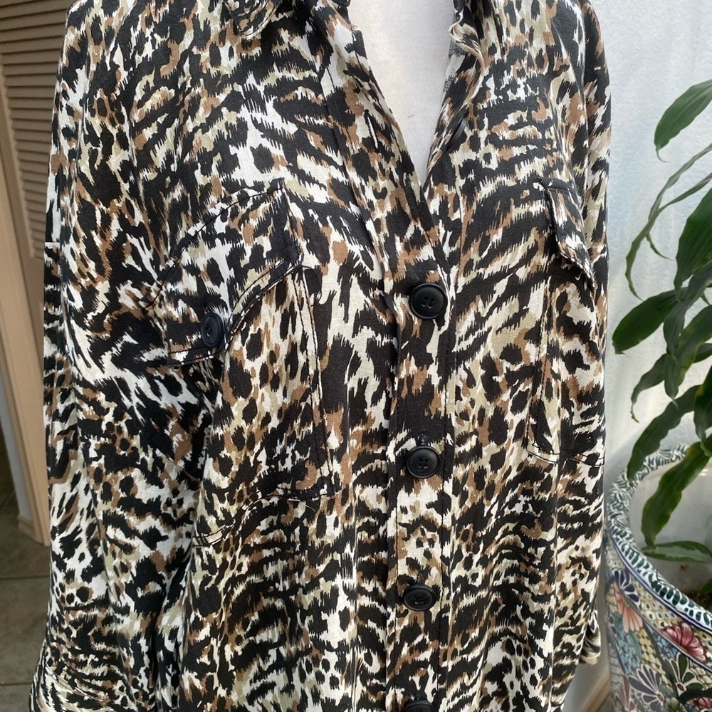 ZARA Leopard Print‎ Shirt Dress Small - Picture 10 of 11